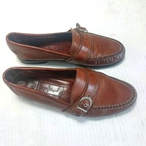 Cole Haan Men's Leather Loafers with Buckle and Strap Accents. Size 8.5M
